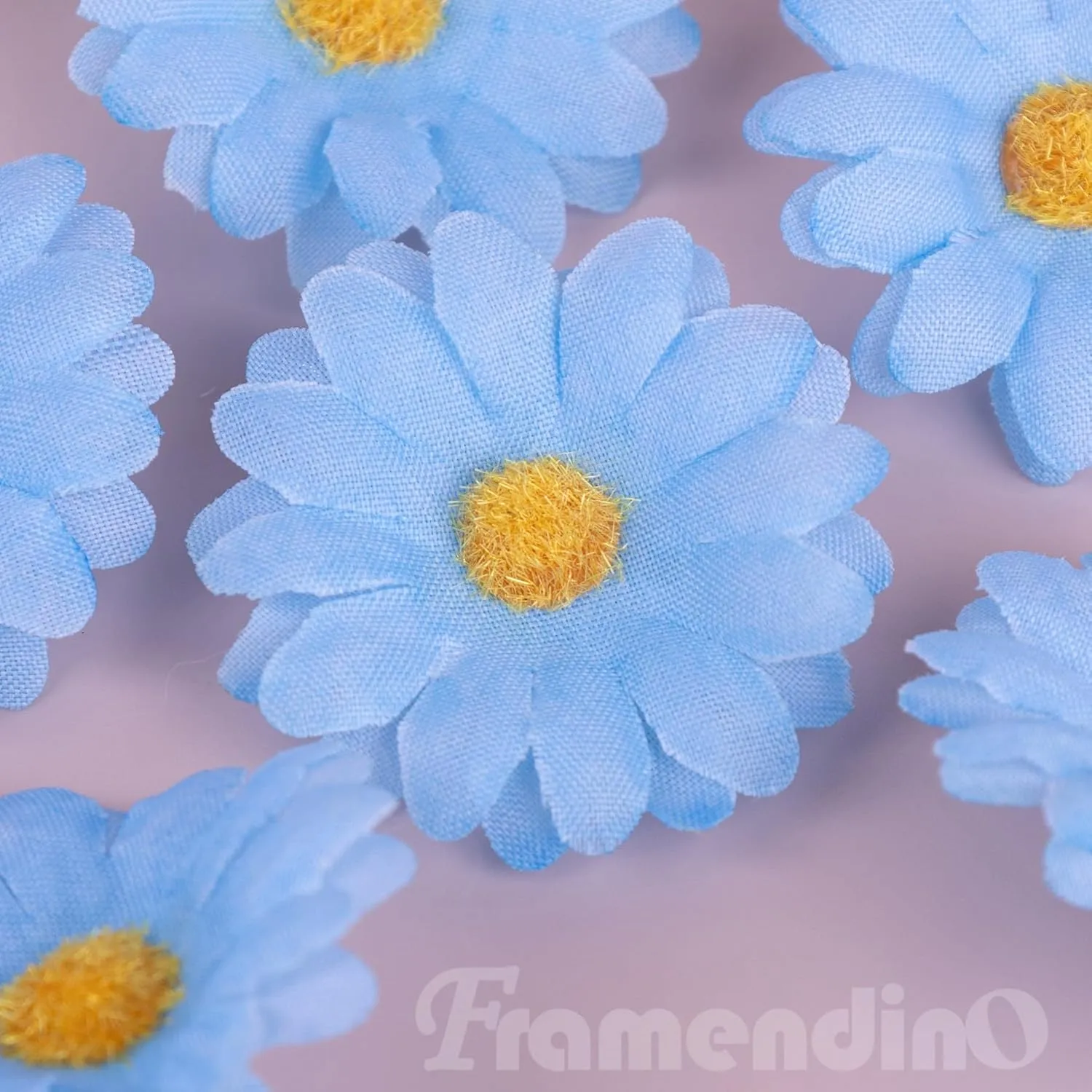 Framendino, 12 Pack Blue Daisy Clip Flower Clips Small Sunflower Hairpins Bridal Accessories for Women Girls Beach Wedding Decor