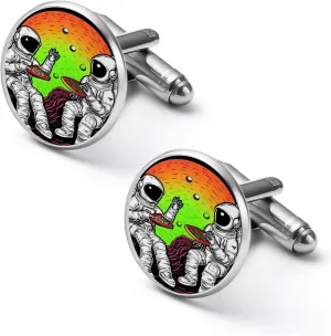 Funny Astronaut Alien Funny Cufflinks Shirt Cuff Links Accessories Business Wedding Jewelry
