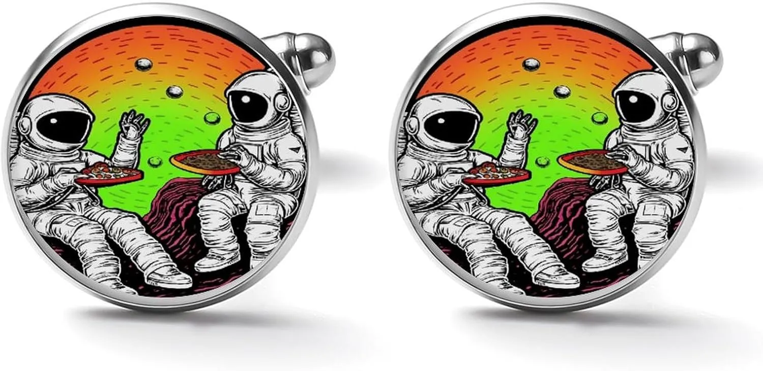 Funny Astronaut Alien Funny Cufflinks Shirt Cuff Links Accessories Business Wedding Jewelry
