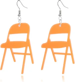 Funny Fight Folding Chair Dangle Earrings for Women Creative Fashion Acrylic Weird Chair Earrings Fashion Statement Earring