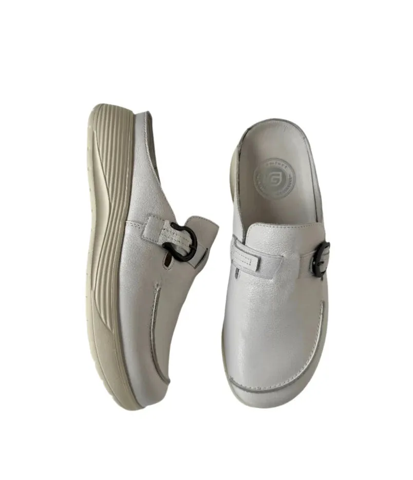 G Comfort White Mules S-8621W