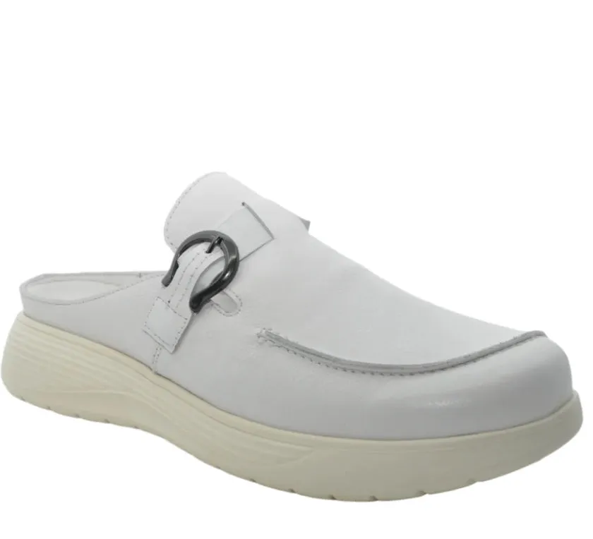 G Comfort White Mules S-8621W