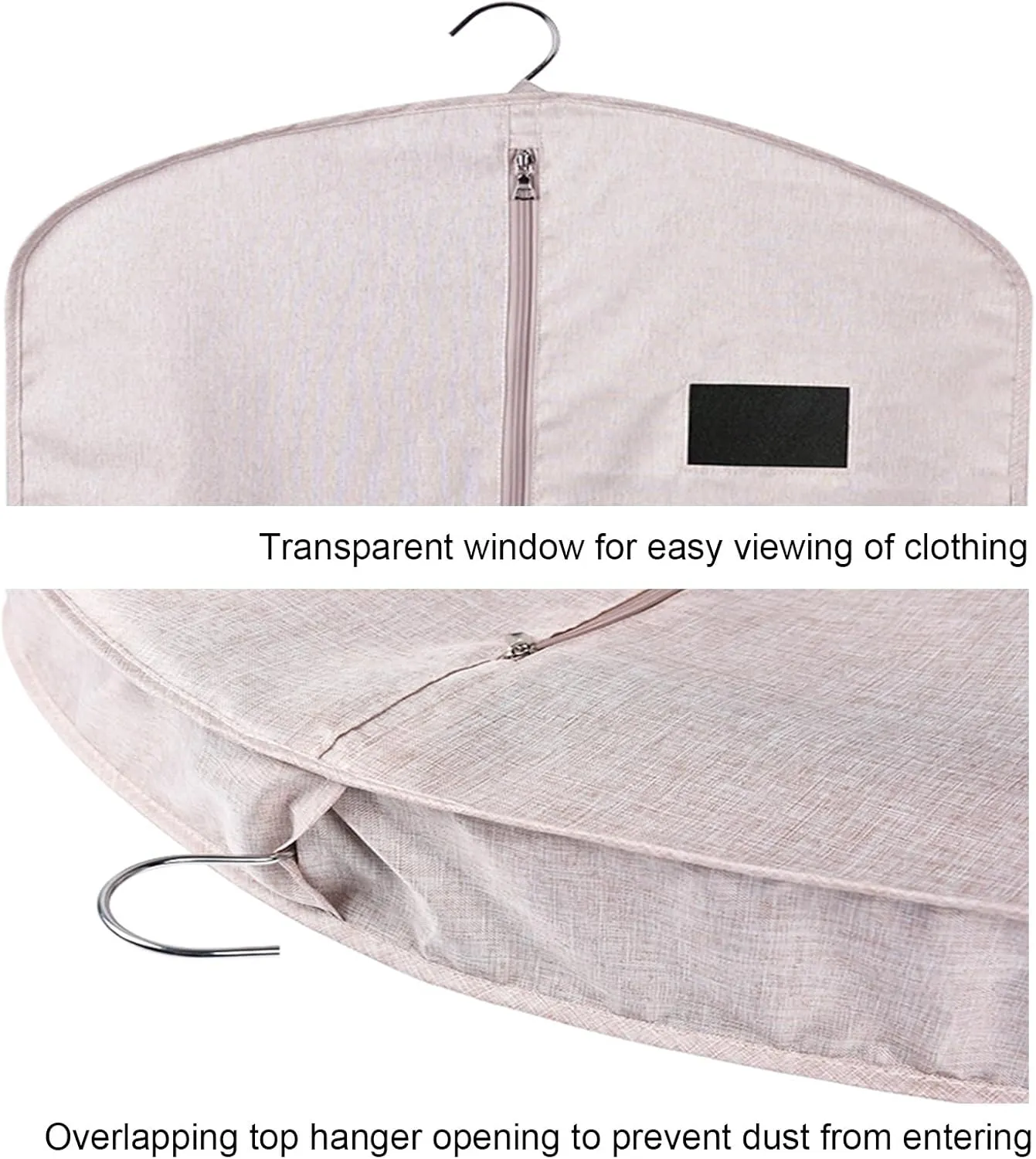 Garment Bags, Clothes Cover, Made of Oxford Cloth with Transparent Window Design, Suitable for Hanging Jackets, Coats, Dresses, Shirts(Gray,58x100x9cm x39x4in)