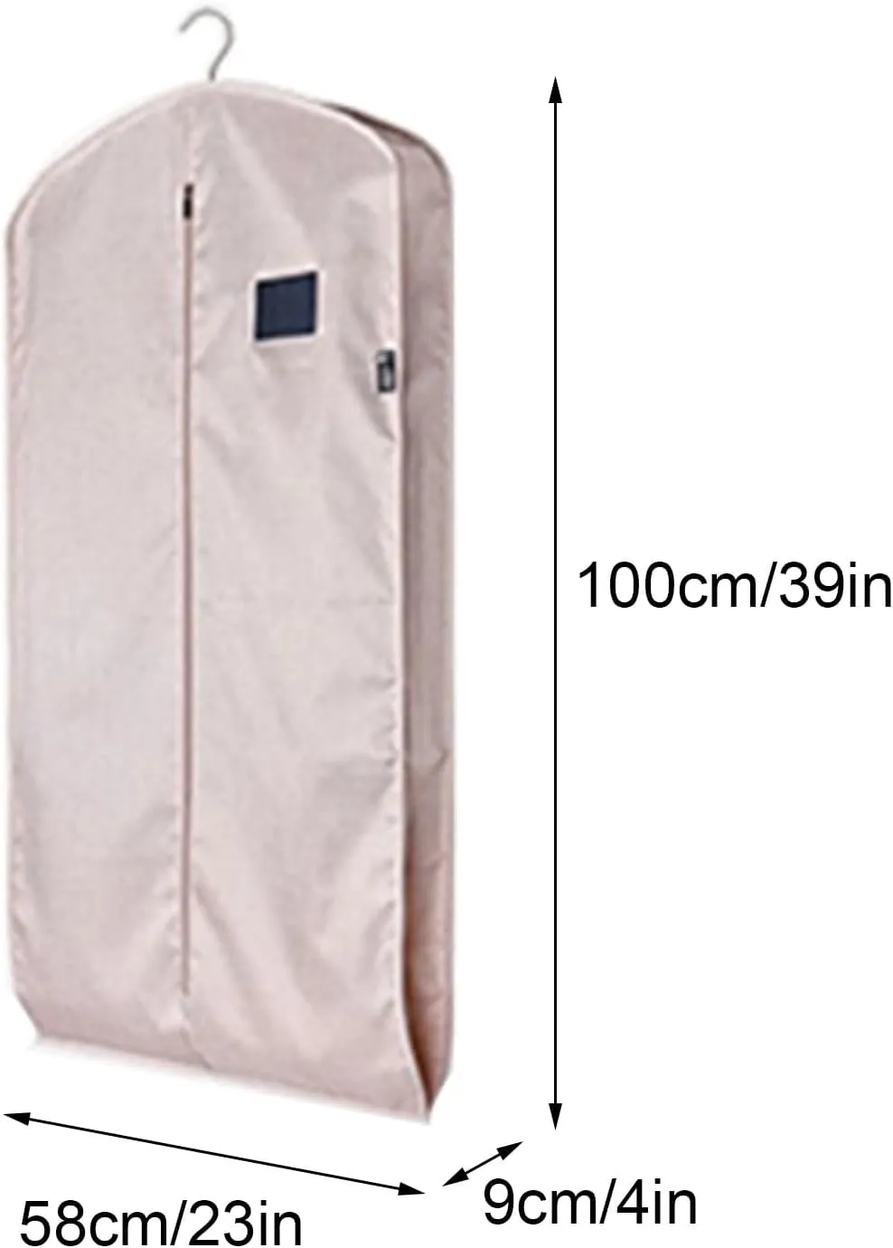 Garment Bags, Clothes Cover, Made of Oxford Cloth with Transparent Window Design, Suitable for Hanging Jackets, Coats, Dresses, Shirts(Gray,58x100x9cm x39x4in)