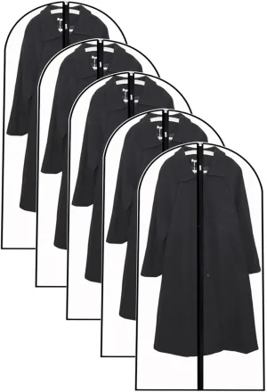 Garment Bags for Hanging Clothes, Clothes Cover, Extended Length with Zipper, Suitable for Coats, Jackets, Shirts