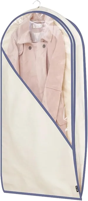 Garment Bags, Suit Bag, Made of Cotton Canvas with Large Transparent Windows, Suitable for Down Jackets and Mink Coats(Blue,60x110cm x43in)