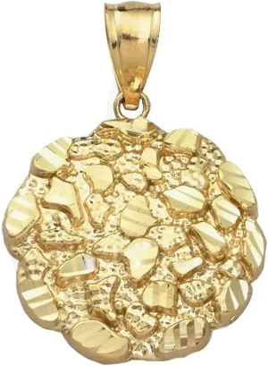 Generic Hip Hop Unique Design Gold Nugget Heart Shaped Charm Pendant For Women and Men Jewerlry (large, yellow gold)