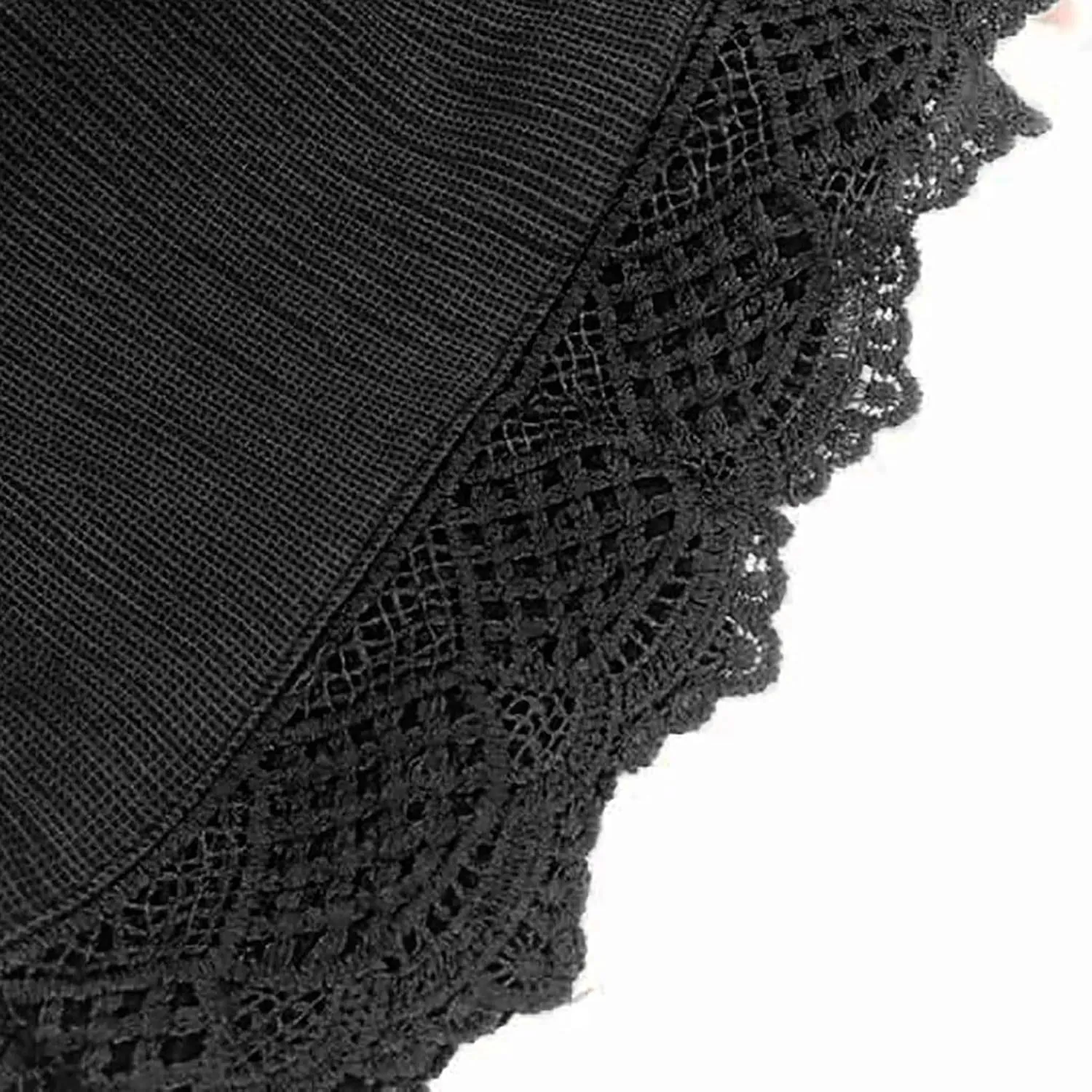 Generic Women's Plus Size Bermuda Shorts with Lace Trim, High Waist, Wide Leg, Casual, Prime