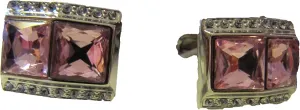 Geoffrey Beene Cufflinks Mens Pink & Silver