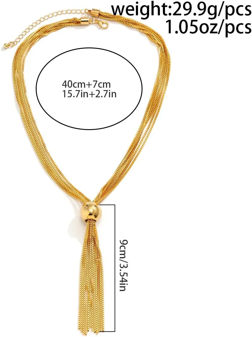 Geometric Sphere Necklace for Women Chunky Choker Necklace Chains Geometric Sphere Long Necklace Jewelry