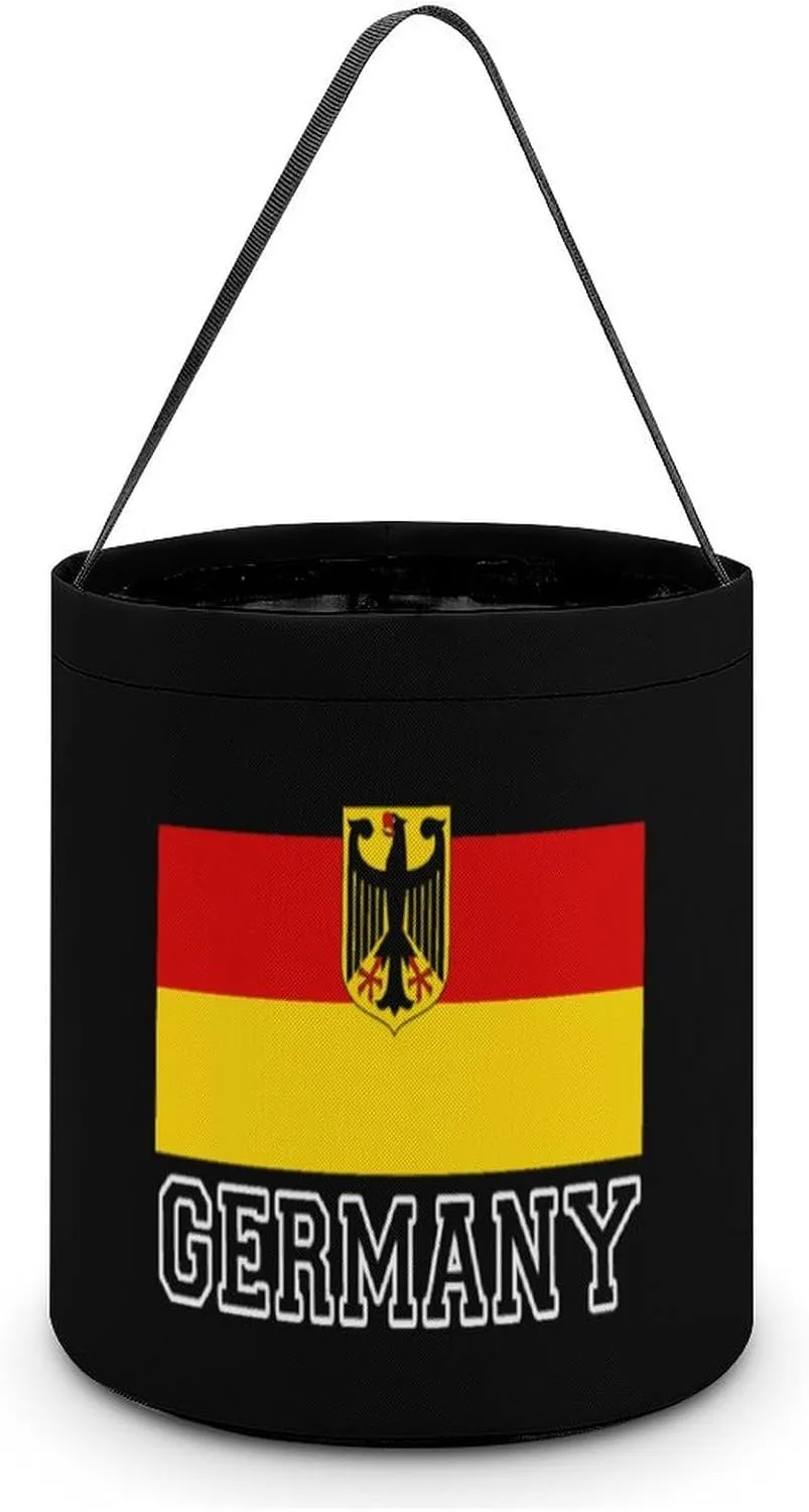 German Flag Funny Easter Egg Bags Trick-o-r-Treat Tote Bag Reusable Bucket Storage Basket Handbag Party Novelty