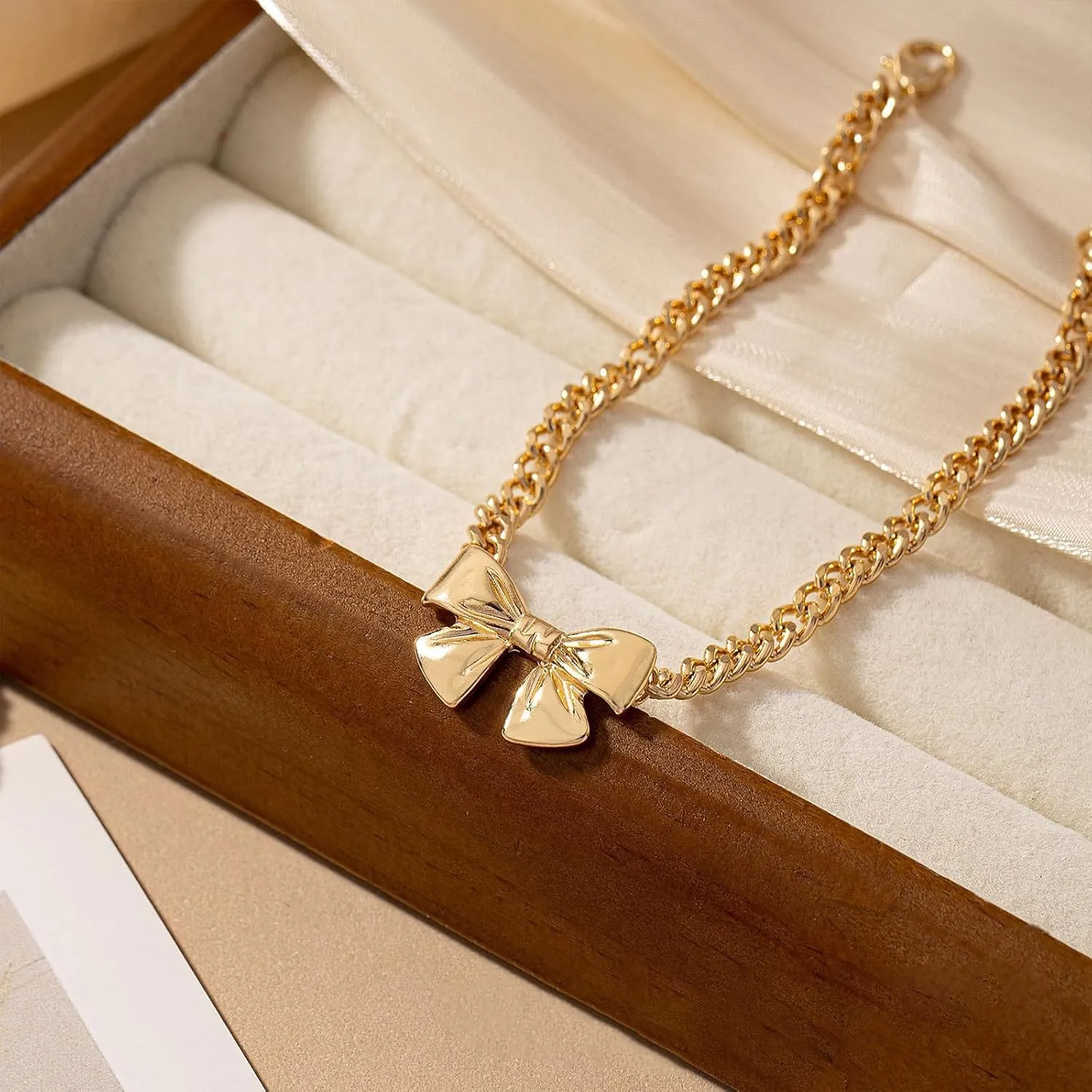 Gold Ankle Bracelets for Women 18K Gold Anklets for Women Bow Ankle Bracelets Waterproof Cuban Link Anklet Foot Bracelet Summer Beach Anklet Jewelry for Women Gift