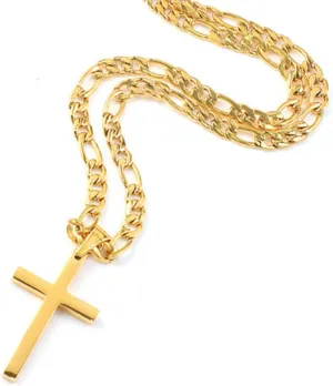 Gold Figaro Link Chain Necklace for Men Women & Teens Boys 18K Gold Plated Stainless Steel Necklace,Fashion Jewelry,Wear Alone or with Pendant,18-26 Inch