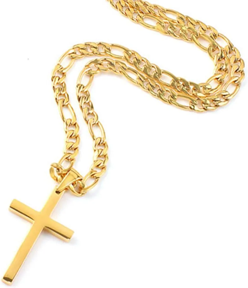 Gold Figaro Link Chain Necklace for Men Women & Teens Boys 18K Gold Plated Stainless Steel Necklace,Fashion Jewelry,Wear Alone or with Pendant,18-26 Inch