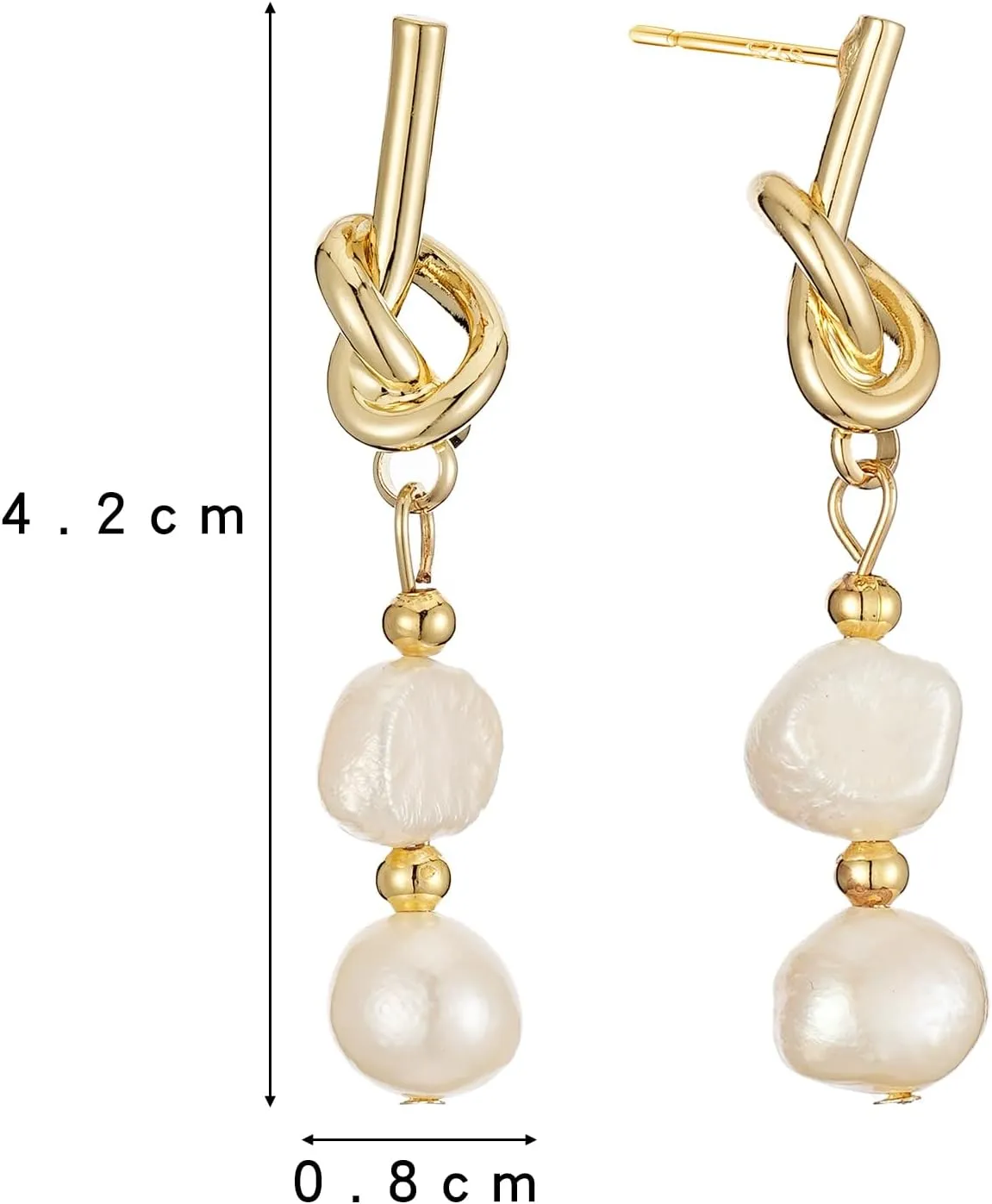 Gold Pearl Statement Earring for Women Trendy 18K Gold Plated Pearl Drop Dangle Earrings 925 Sterling Silver Freshwater Drop Dangle Earring Cute Heart Love Earring Wedding Party Birthday Jewelry