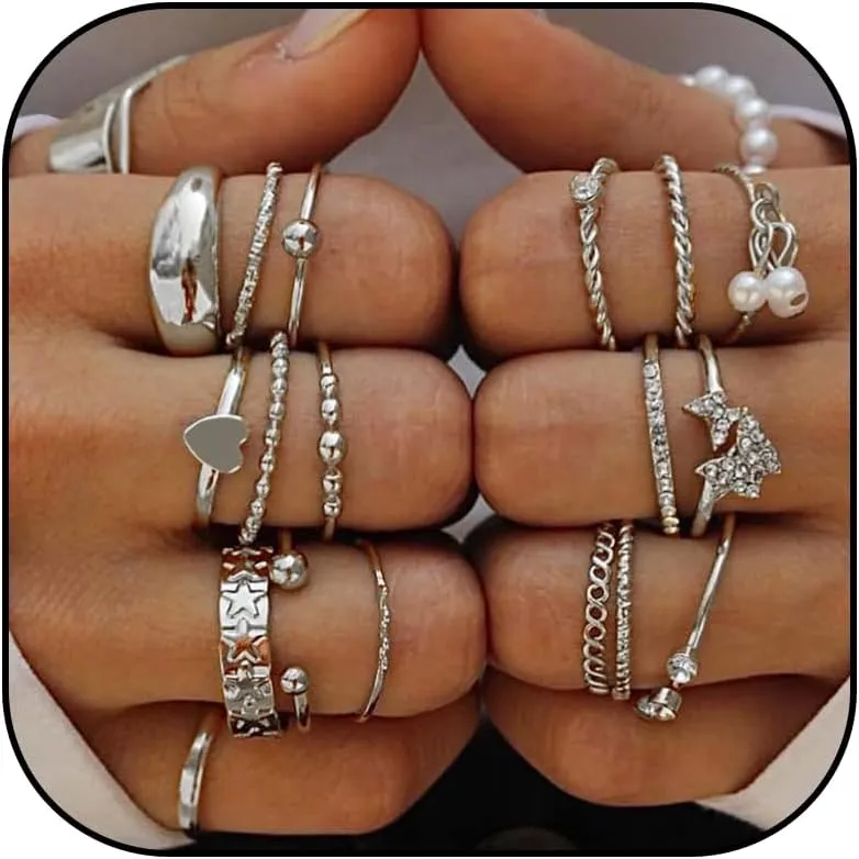 Gold Rings for Women Stackable Rings Gifts Trendy Stuff Simple Star butterfly Knuckle Rings Set Boho Rings Cute Stuff Birthday Gifts for Women