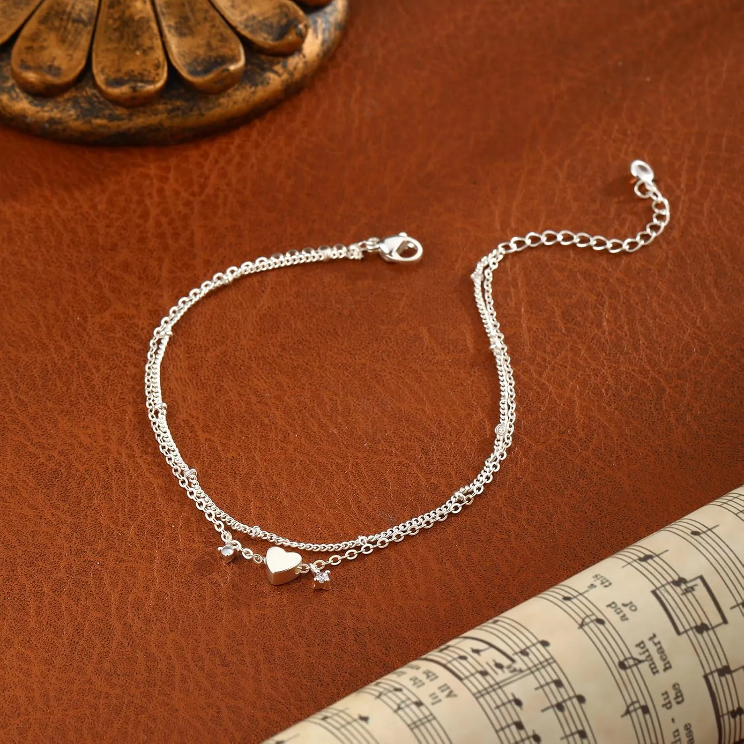 Gold/Silver Anklets for Women Trendy,Infinity/Heart/Butterfly Layered Anklets Summer Beach Waterproof Jewelry Shining Dainty Beaded Chain Bracelets Gifts