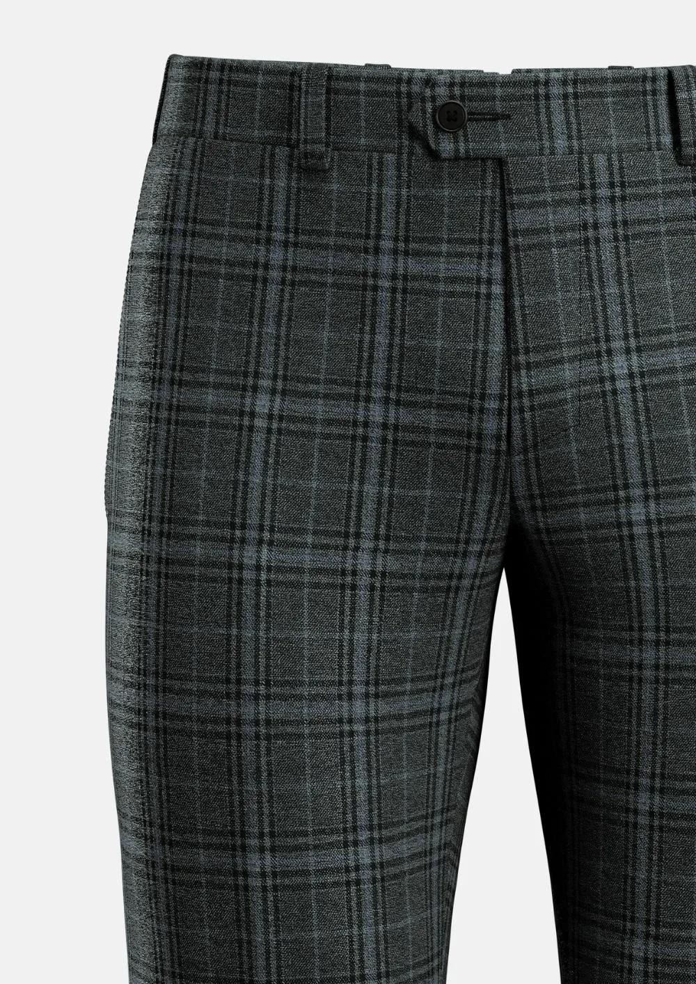 Grey Two-Tone Plaid Pants