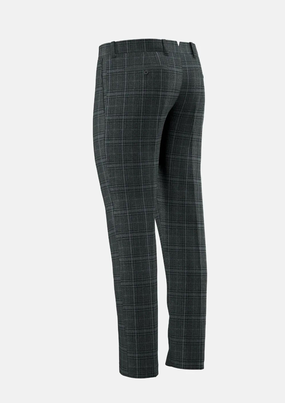 Grey Two-Tone Plaid Pants