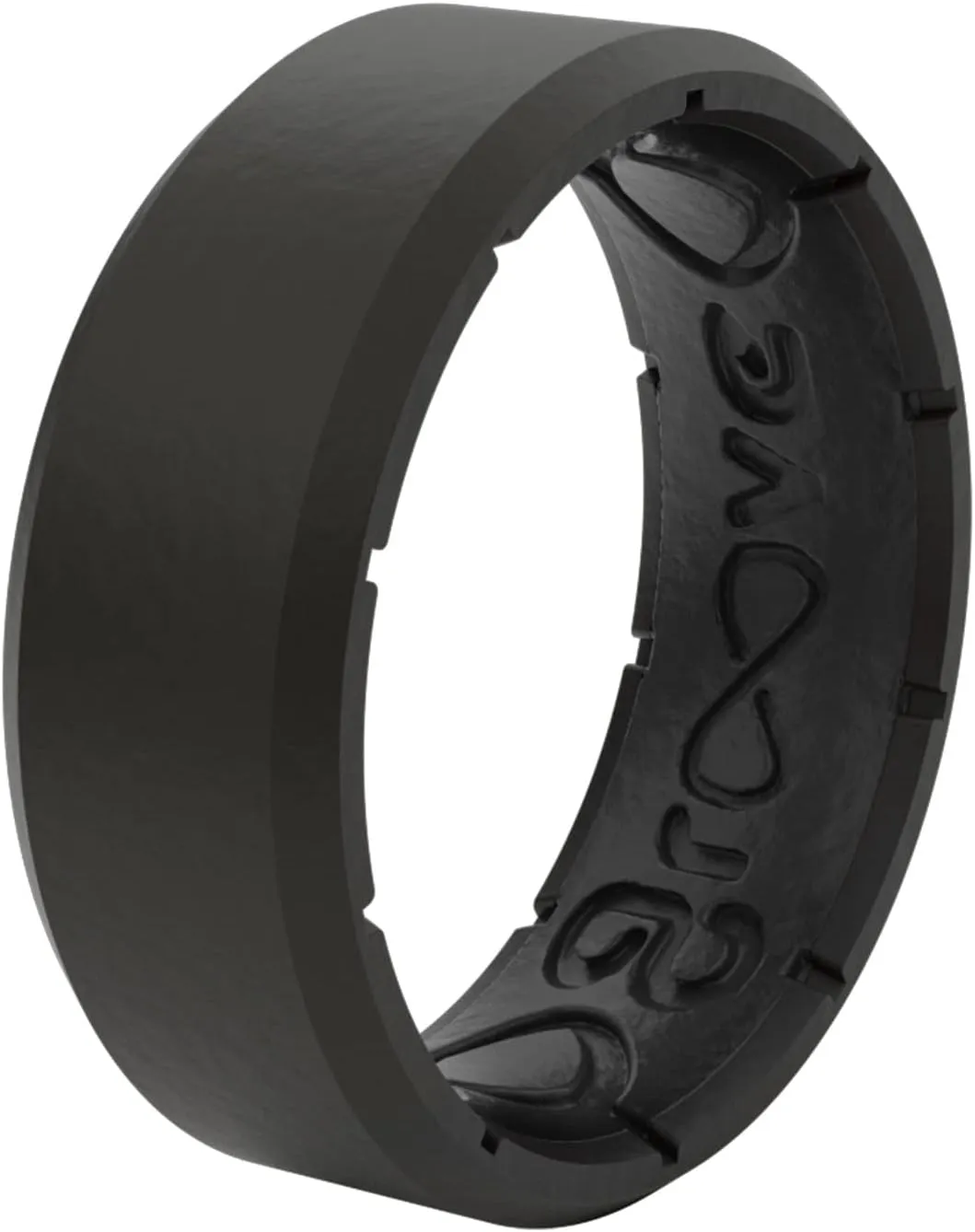 Groove Life Edge Silicone Ring - Breathable Rubber Wedding Rings for Men, Lifetime Coverage, Unique Design, Comfort Fit Ring