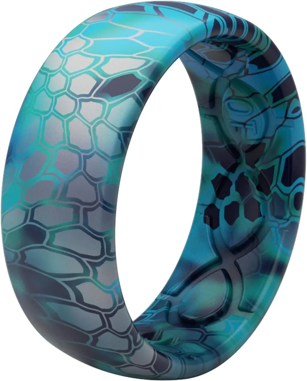 Groove Life Kryptek Camo Silicone Ring Breathable Rubber Wedding Rings for Men, Lifetime Coverage, Unique Design, Comfort Fit Ring