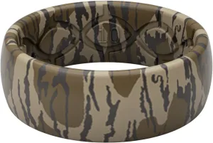 Groove Life Mossy Oak Camo Silicone Ring Breathable Rubber Wedding Rings for Men, Lifetime Coverage, Unique Design, Comfort Fit Ring