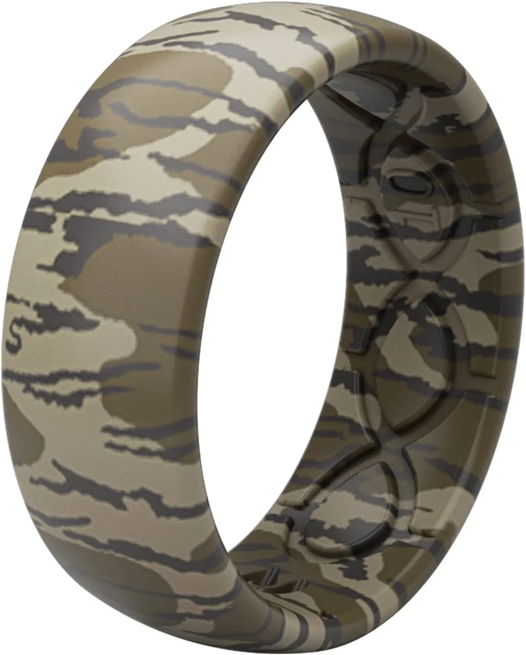 Groove Life Mossy Oak Camo Silicone Ring Breathable Rubber Wedding Rings for Men, Lifetime Coverage, Unique Design, Comfort Fit Ring