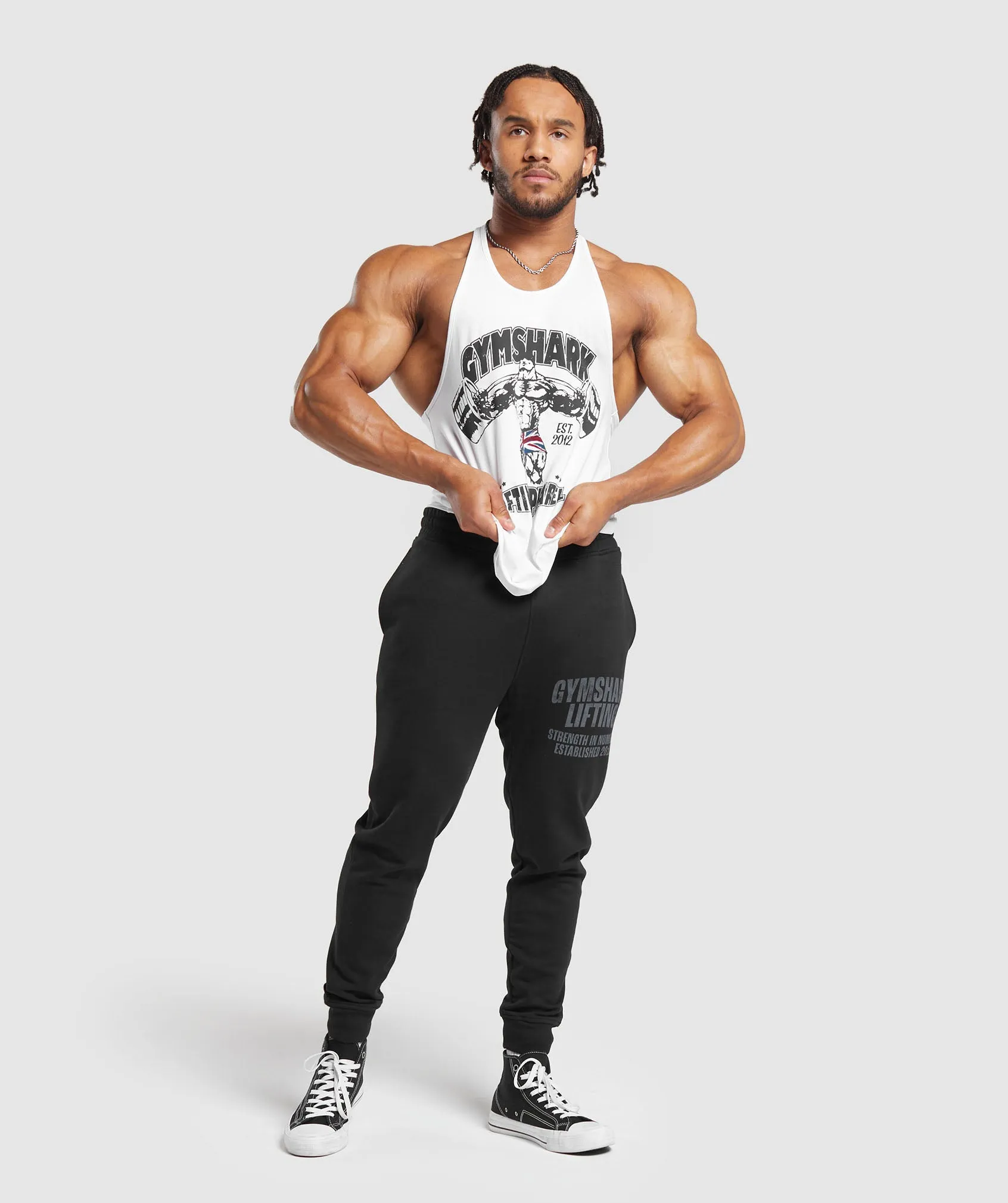 Gymshark Lifting Apparel Stringer - White