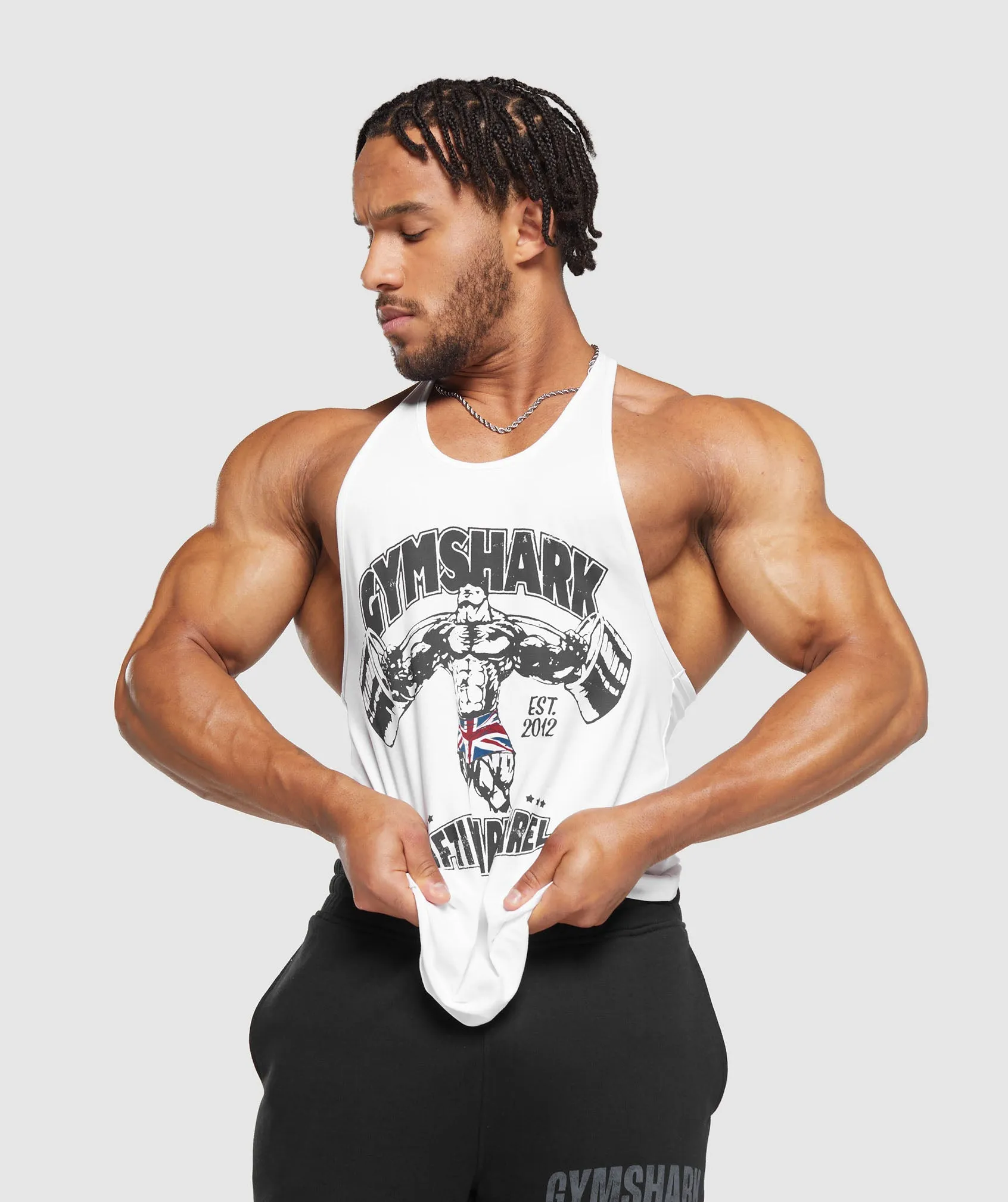 Gymshark Lifting Apparel Stringer - White