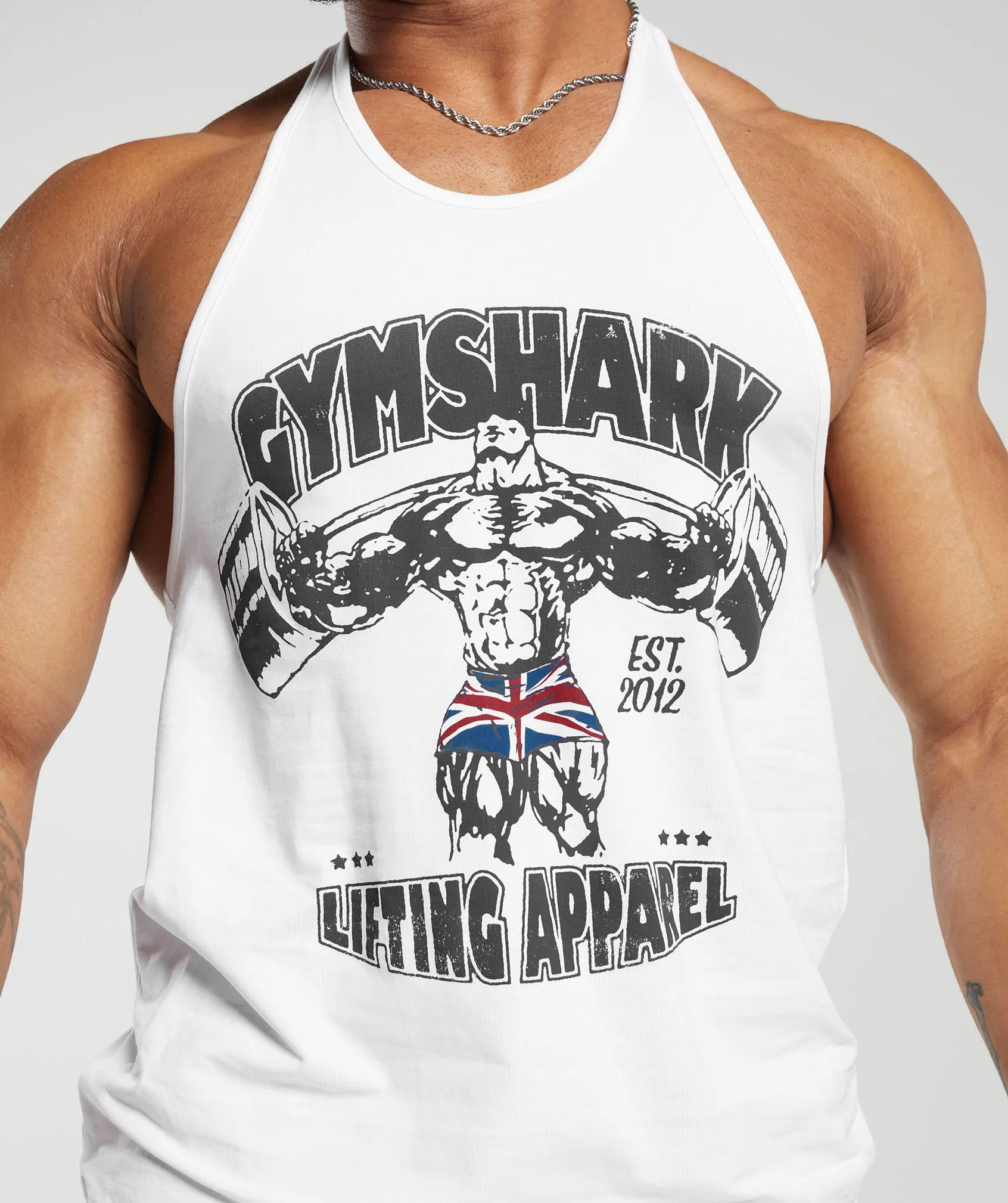 Gymshark Lifting Apparel Stringer - White