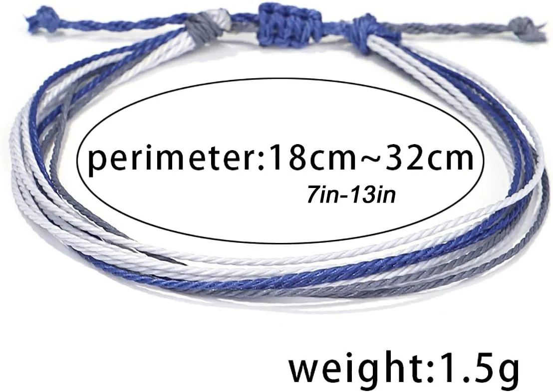 Handmade Summer String Bracelets for Women - Boho Braided Adjustable Beaded Waterproof Surfer Beach Bracelet Jewelry for Women Men