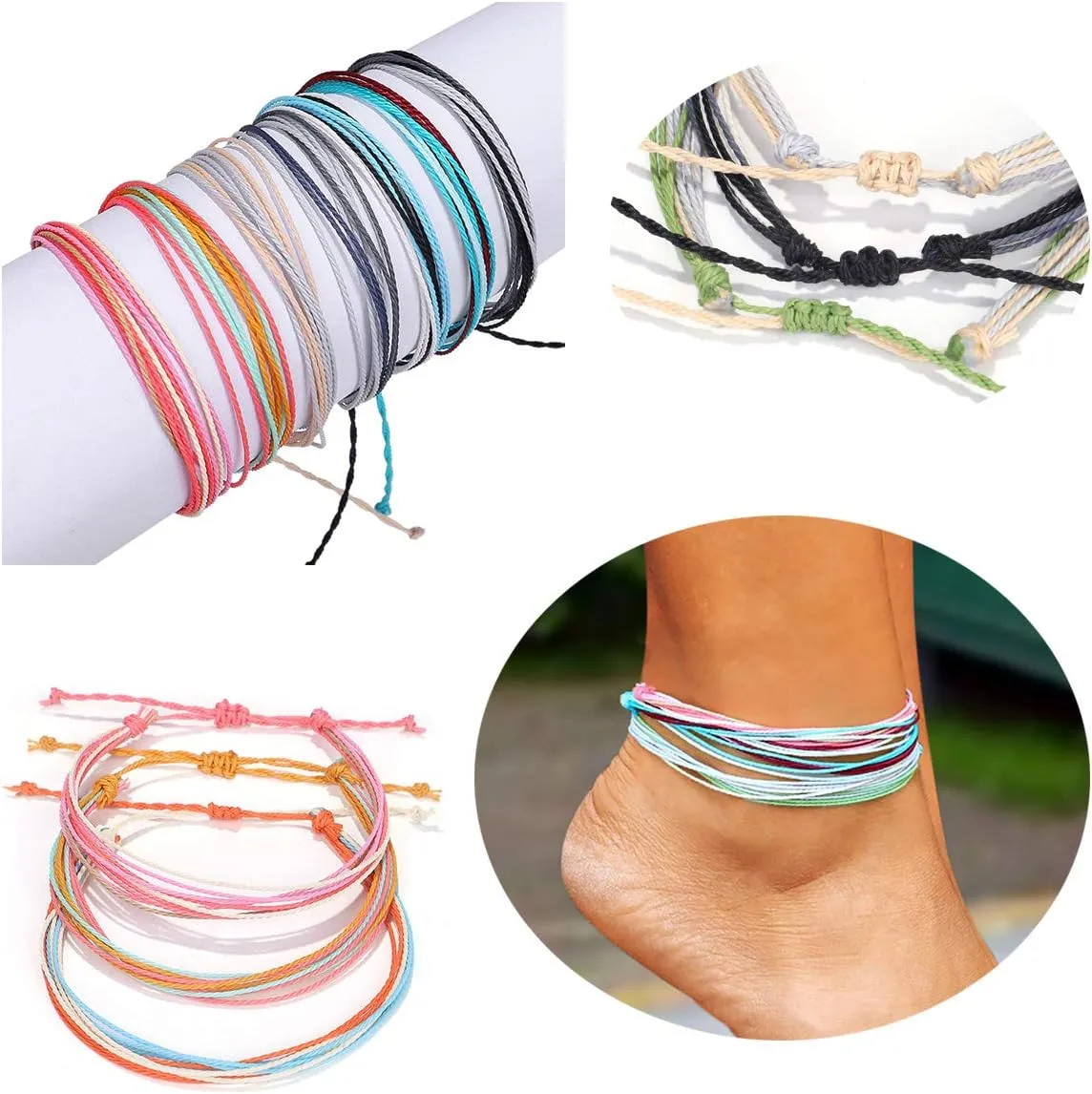 Handmade Summer String Bracelets for Women - Boho Braided Adjustable Beaded Waterproof Surfer Beach Bracelet Jewelry for Women Men