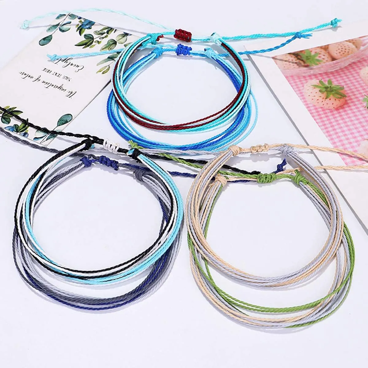 Handmade Summer String Bracelets for Women - Boho Braided Adjustable Beaded Waterproof Surfer Beach Bracelet Jewelry for Women Men