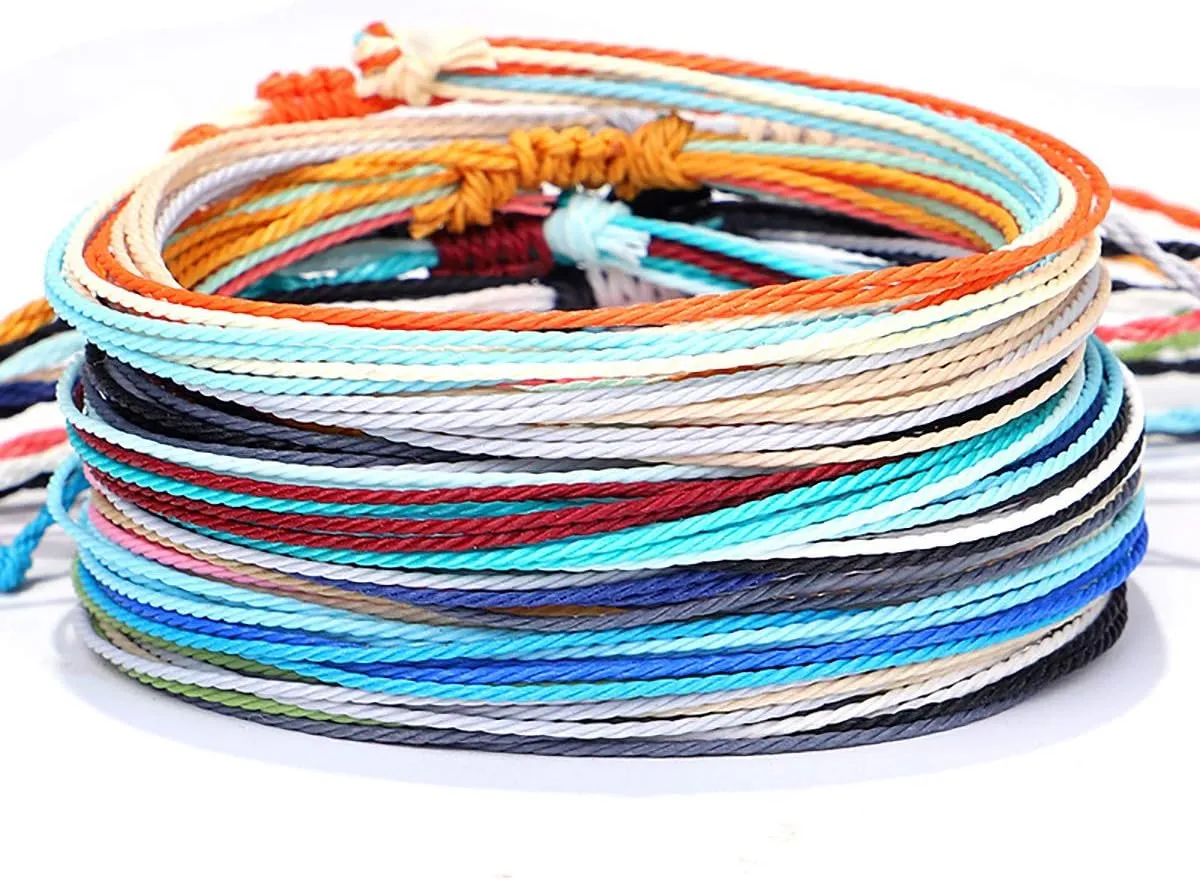 Handmade Summer String Bracelets for Women - Boho Braided Adjustable Beaded Waterproof Surfer Beach Bracelet Jewelry for Women Men