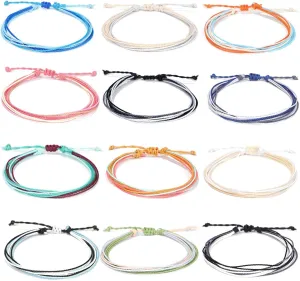 Handmade Summer String Bracelets for Women - Boho Braided Adjustable Beaded Waterproof Surfer Beach Bracelet Jewelry for Women Men