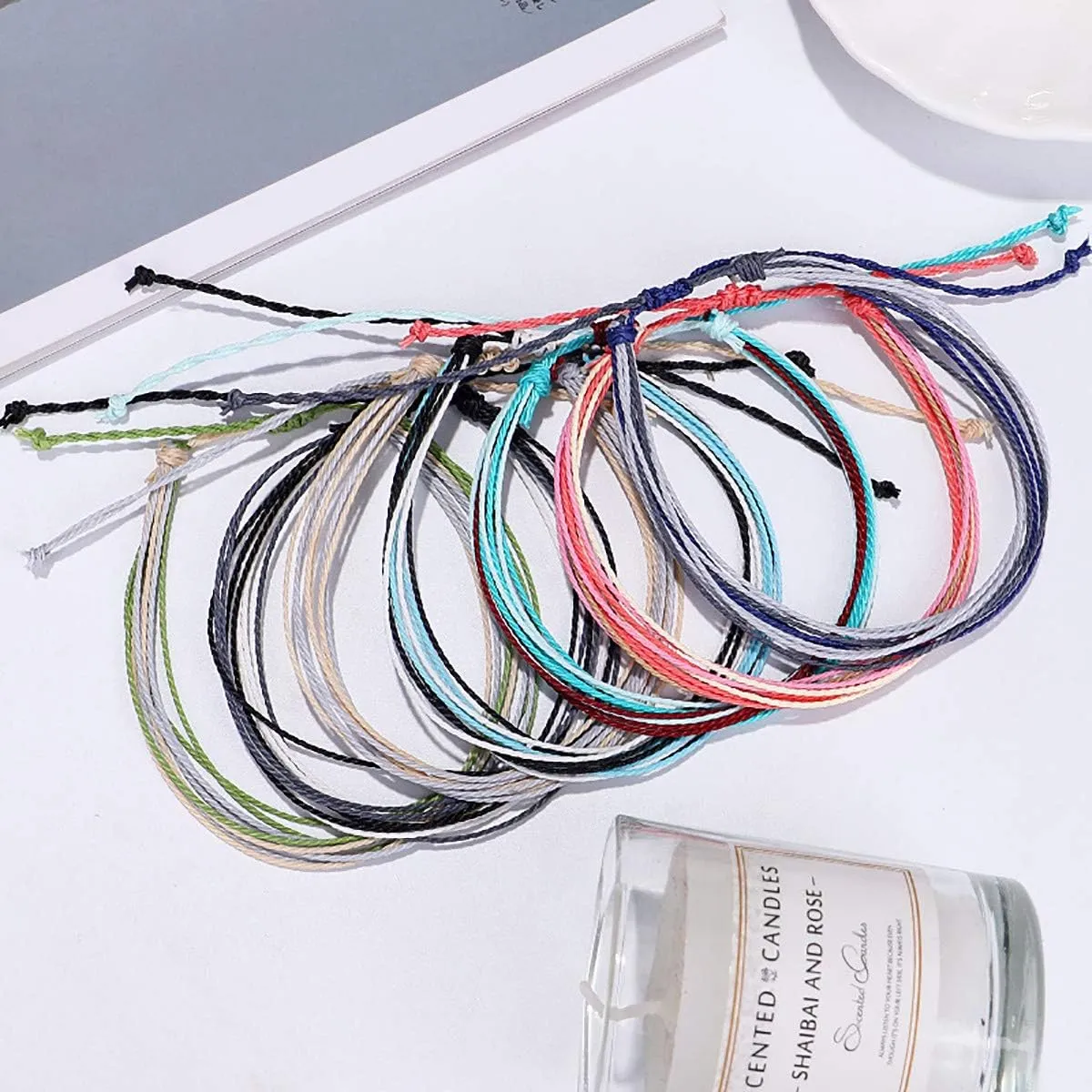 Handmade Summer String Bracelets for Women - Boho Braided Adjustable Beaded Waterproof Surfer Beach Bracelet Jewelry for Women Men