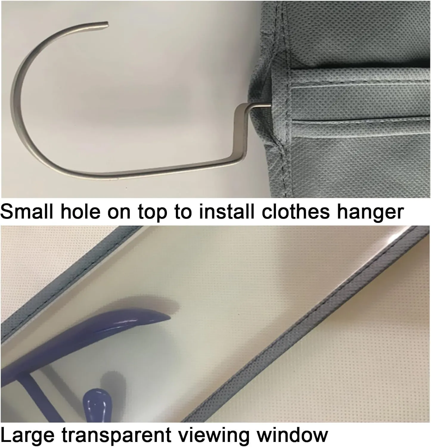 Hanging Garment Bag, Clothing Covers for Hanging Clothes, Equipped with Metal Zipper and Transparent Window, Suitable for Storing Clothes(Beige,60x125cm x49in)