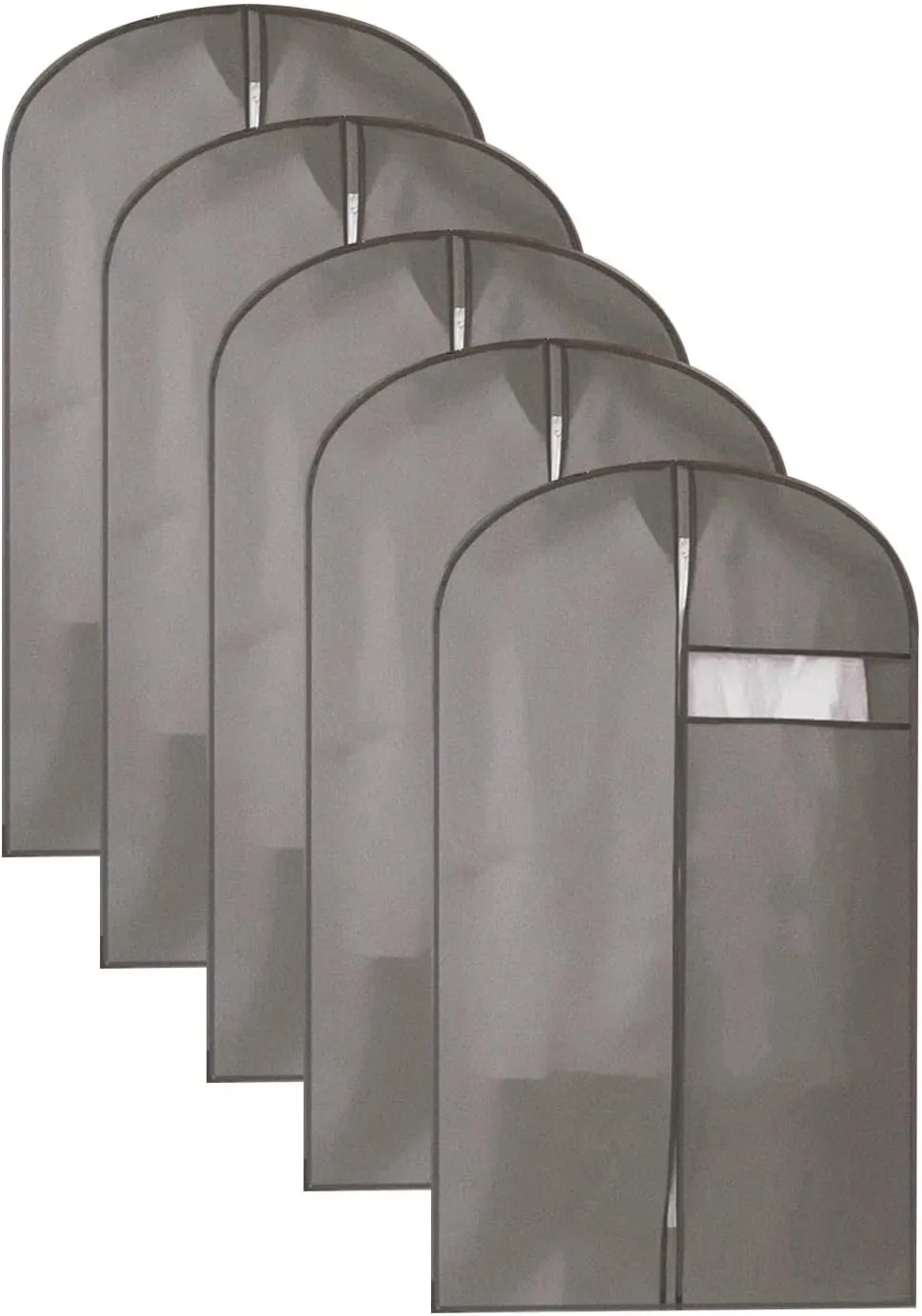 Hanging Garment Bag, Clothing Covers for Hanging Clothes, Equipped with Metal Zipper and Transparent Window, Suitable for Storing Clothes(Gray,60x105cm x41in)