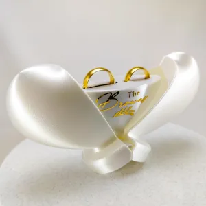 Heart Shaped Ring Gift Box Romantic Unique Design Ring Holder Jewelry Case For Gifts, Wedding, Engagement, Proposal, Birthday and Anniversary (Custom/Personalized)