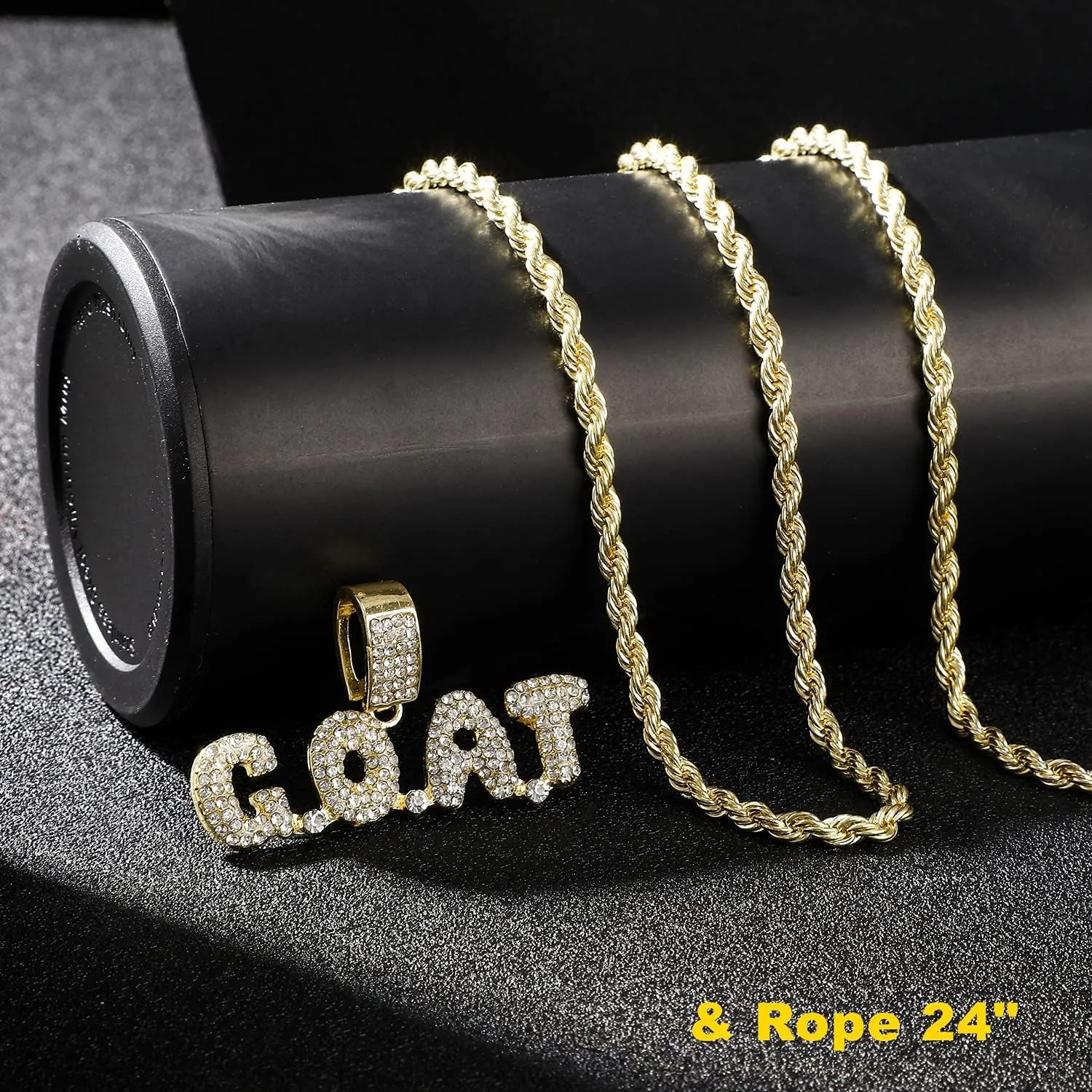 HH BLING EMPIRE Iced Out Pendant Chains for Men Silver Gold Diamond Letter Name Necklaces for Boy Hip Hop Goat Chains Rapper Jewelry Gifts