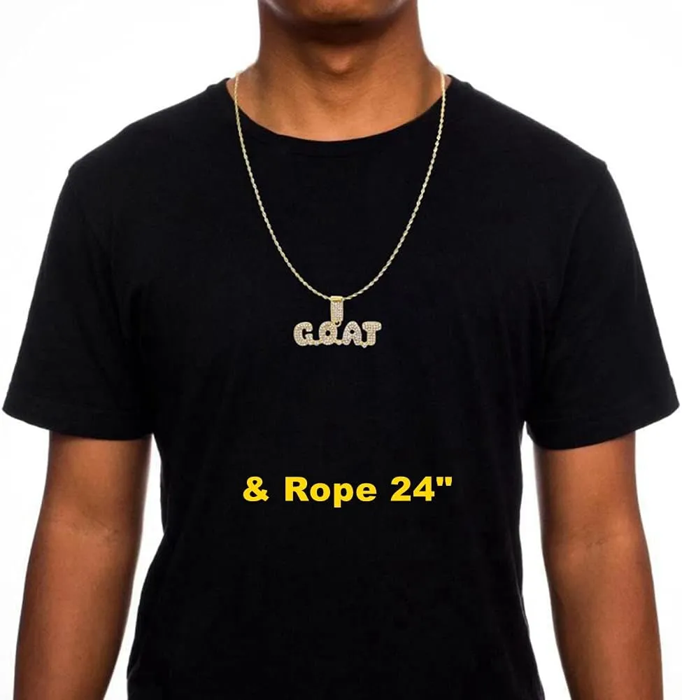 HH BLING EMPIRE Iced Out Pendant Chains for Men Silver Gold Diamond Letter Name Necklaces for Boy Hip Hop Goat Chains Rapper Jewelry Gifts