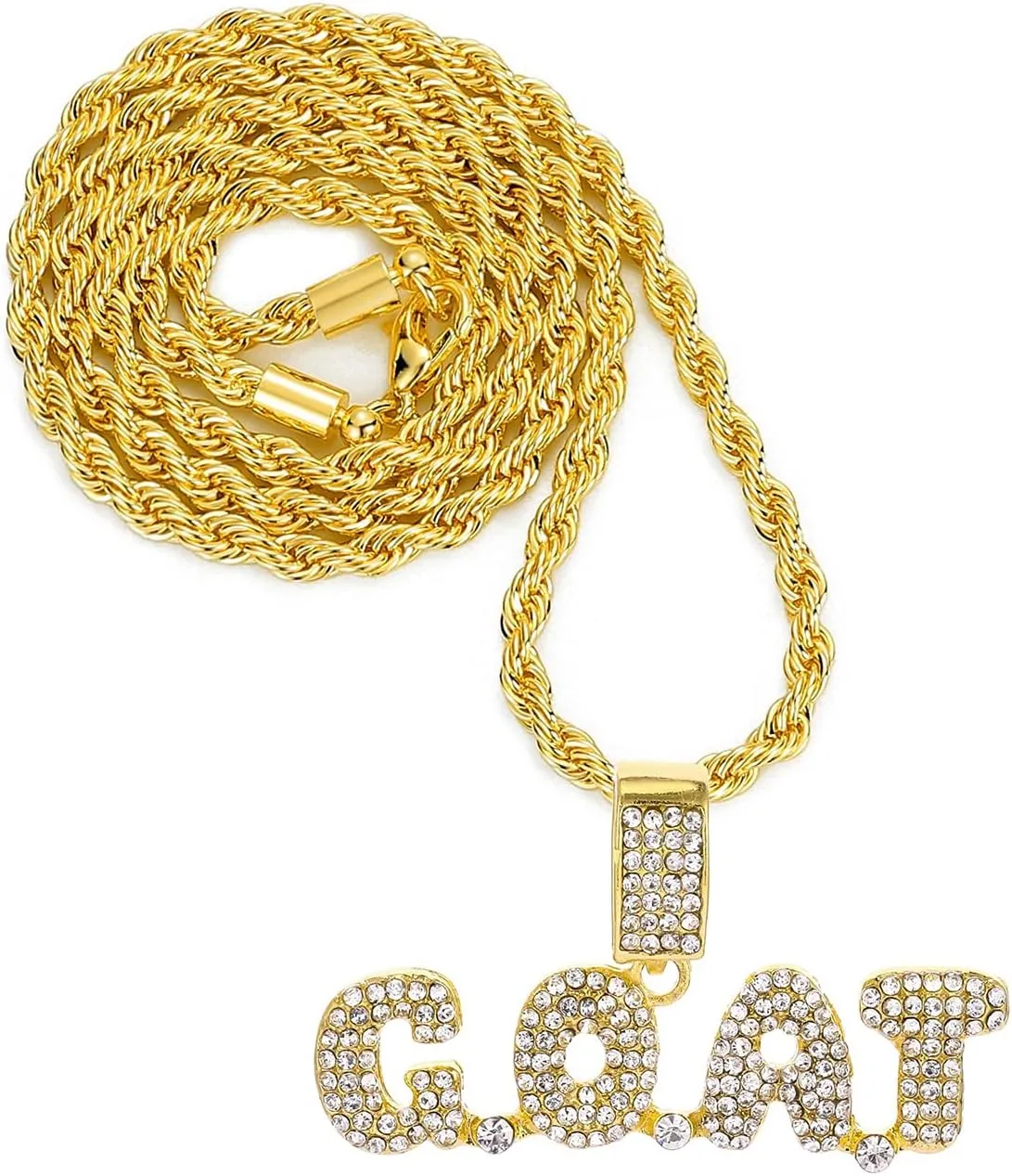 HH BLING EMPIRE Iced Out Pendant Chains for Men Silver Gold Diamond Letter Name Necklaces for Boy Hip Hop Goat Chains Rapper Jewelry Gifts