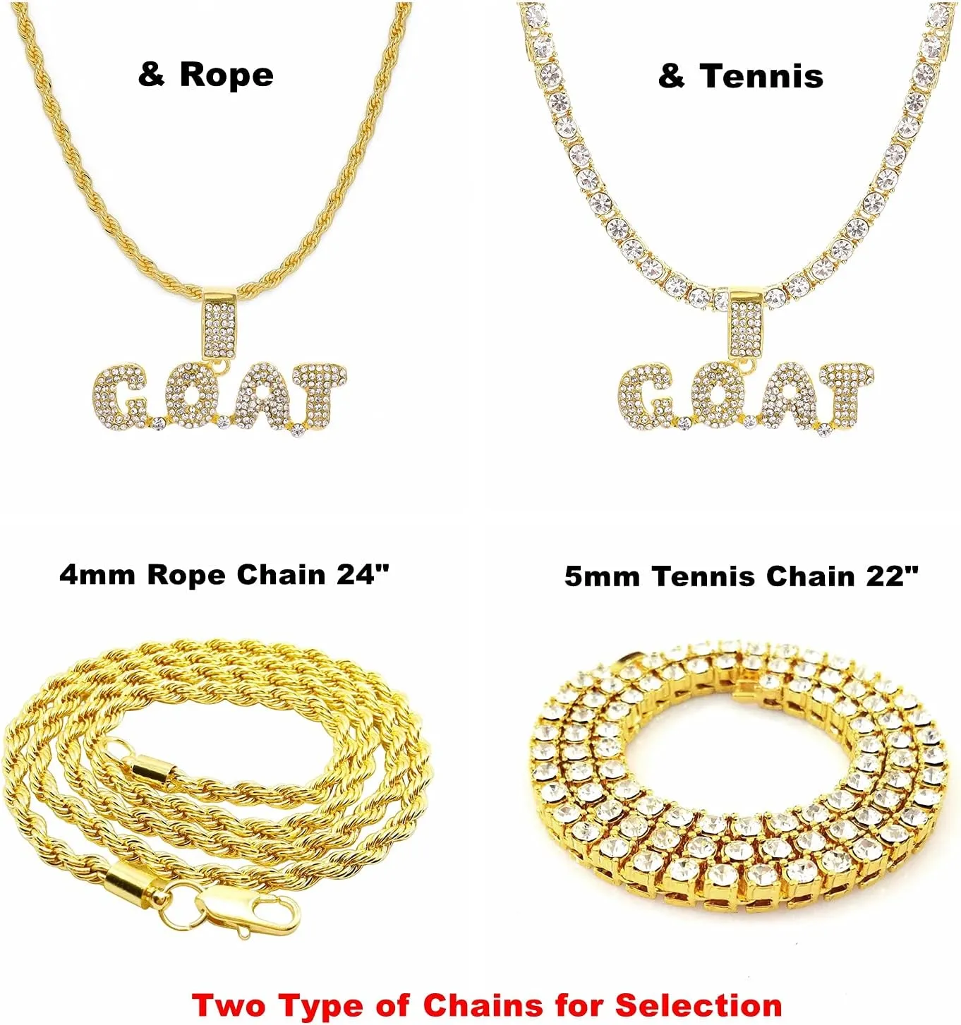 HH BLING EMPIRE Iced Out Pendant Chains for Men Silver Gold Diamond Letter Name Necklaces for Boy Hip Hop Goat Chains Rapper Jewelry Gifts
