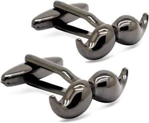HONEY BEAR Moustache Beard Cufflinks Steel for Mens Shirt Wedding Business Gift