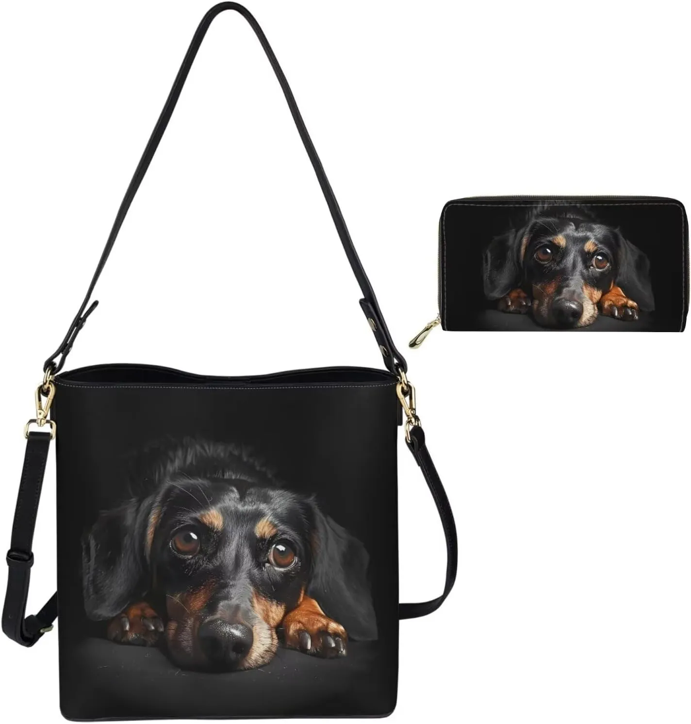 HUGS IDEA Hobo Bucket Satchel Bag for Womens Tote Handbag Set Cross Body Bags Cute Shoulder Purse