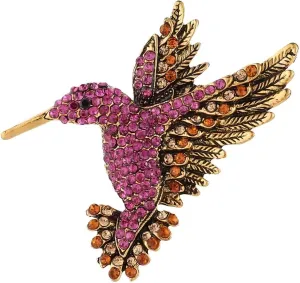 Hummingbird Gift for Women Girl Hummingbird Brooch Rhinestone Animal Pin Corsage Lapel Backpack Pin Christmas Anniversary Decorative Accessory Jewelry