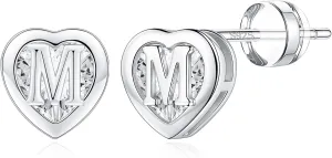 IEFWELL Heart Stud Earrings for Girls Women, S925 Sterling Silver Studs Hypoallergenic Earrings CZ Heart Earrings Initial Earrings for Teen Girls Kids Jewelry for Girls Gifts