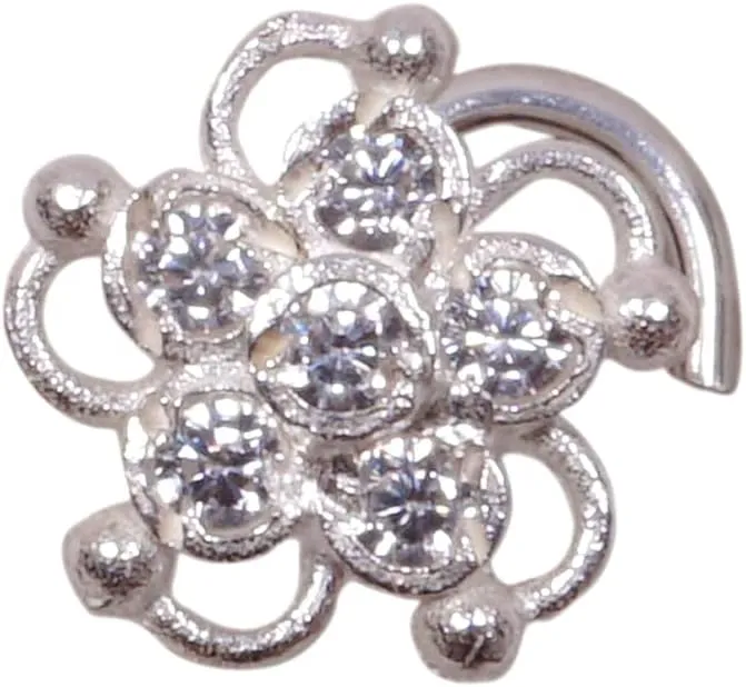 Indian Nose Jewelry Indian Nose Stud Flower Nose Stud Crystal Nose Stud Sterling Silver Nose Stud Crock Screw Nose Stud Twist Nose Stud Indian Nose Ring