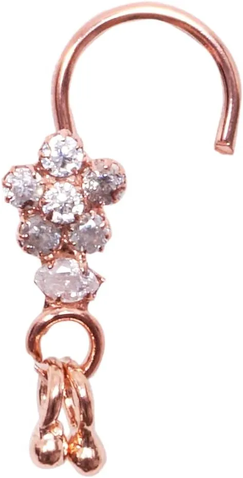 Indian Nose Stud Bell Nose Jewelry Rose Gold Nose Stud Flower Nose Piercing Twist Nose Piercing Sterling Silver Nose Stud Indian Nose Ring Indian Nose Jewelry