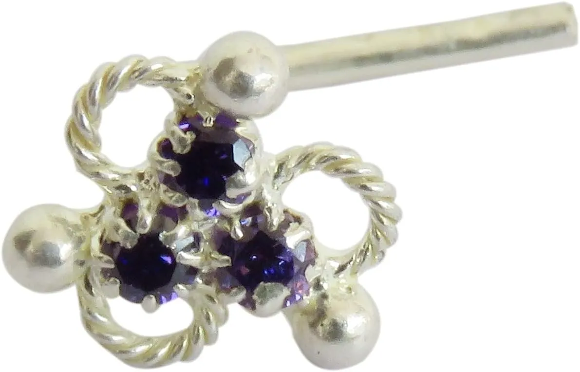 Indian Nose Stud Indian Nose Jewelry Bridal Nose Stud Diamond Nose Piercing Jewelry Crystal Nose Stud Sterling Silver Nose Stud Twist Nose Stud Indian Nose Ring